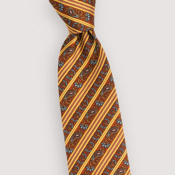 The Swedish Paisley Silk Tie | 100% Silk | Rust