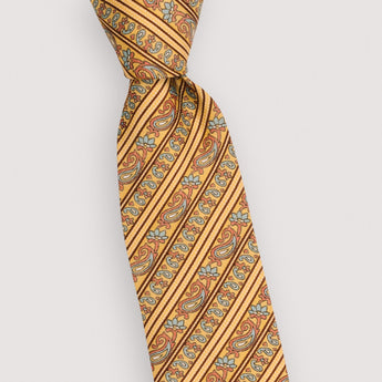 The Swedish Paisley Silk Tie | 100% Silk | Yellow