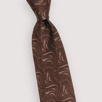 The Wave Silk Tie | 100% Silk | Mahogany