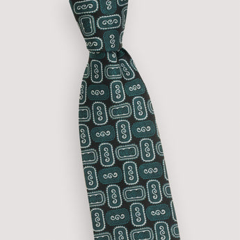The Aztec Silk Tie | 100% Silk | Blue