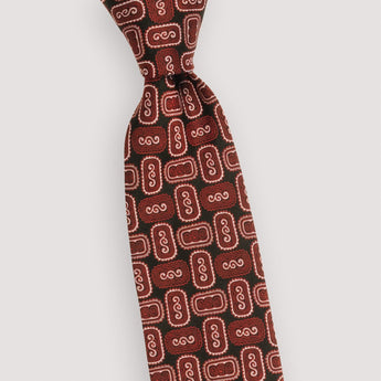 The Aztec Silk Tie | 100% Silk | Red