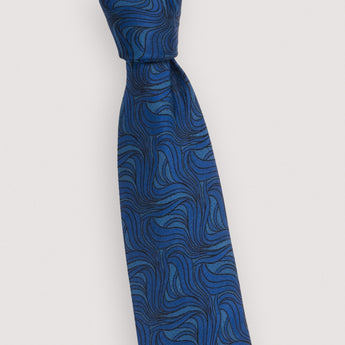 The Wave Silk Tie | 100% Silk | Cobalt Blue