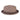 Brown woven hat with a black band on a white background
