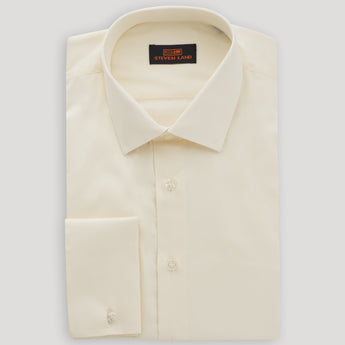 The Next Generation Satin Dress Shirt | 100% Cotton | Modern Point Collar | Cream