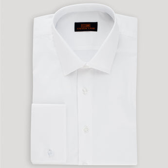 The Next Generation Satin Dress Shirt | 100% Cotton | Modern Point Collar | White