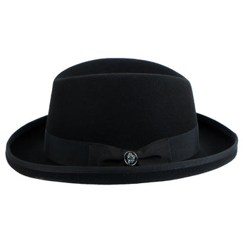 The Van King Godfather | Fine Australian Wool Hat with Curled Brim | Black