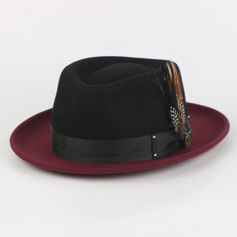 The Broadway Fedora | Felt Hat | Burgundy And Black