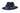 Navy blue fedora hat with a decorative band and feather on a white background