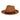 Brown fedora hat with a band on a white background