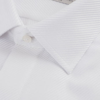 Luxurious Elite Collection | 100% Double Woven Cotton | Button Cuff | Tailored Fit | White