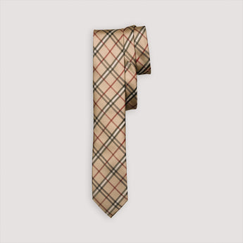 The Tartan Silk Tie | 100% Silk | Beige
