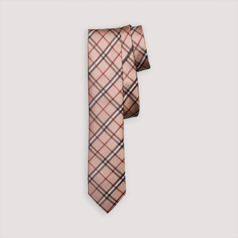 The Tartan Silk Tie | 100% Silk | Blush