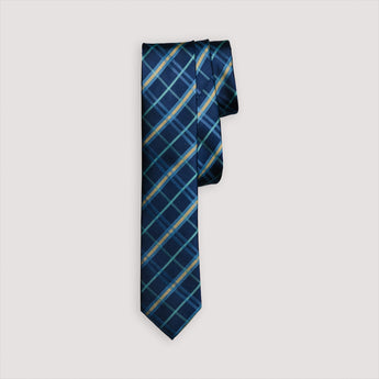 The Tartan Silk Tie | 100% Silk | Navy
