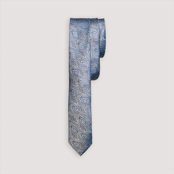 The Rio Paisley Silk Tie | 100% Silk | Light Blue