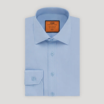 Poplin | Button Cuff | 100% Cotton | Light Blue