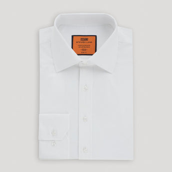 Poplin | Button Cuff | 100% Cotton | White