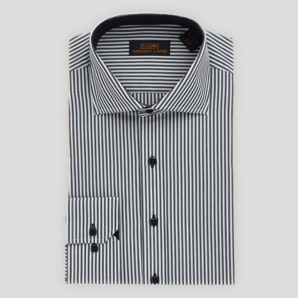 The Earl Striped Dress Shirt | Barrel Cuff | Spread Collar