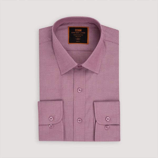 berry dress shirt Men's Long Convertible Collar Dress Shirt with Free Cufflink