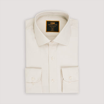 The Rogue Herringbone Dress Shirt | Classic Collar | Adjustable Barrel Cuff | 100% Cotton | Cream