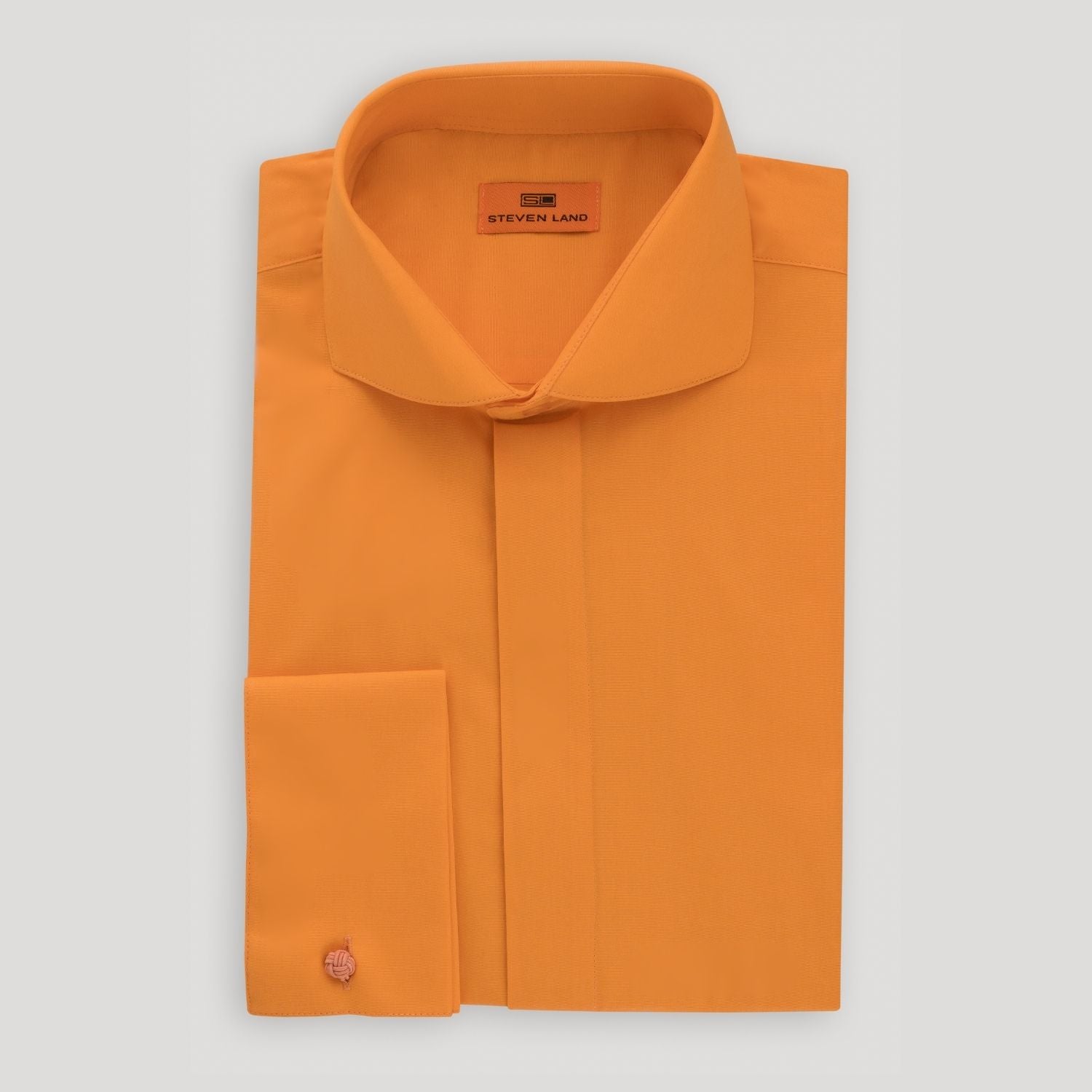 Poplin | Hidden Placket | Cutaway Collar | French Cuff | Orange ...