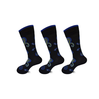 Paisley Motif Dress Socks | Set of 3 pairs