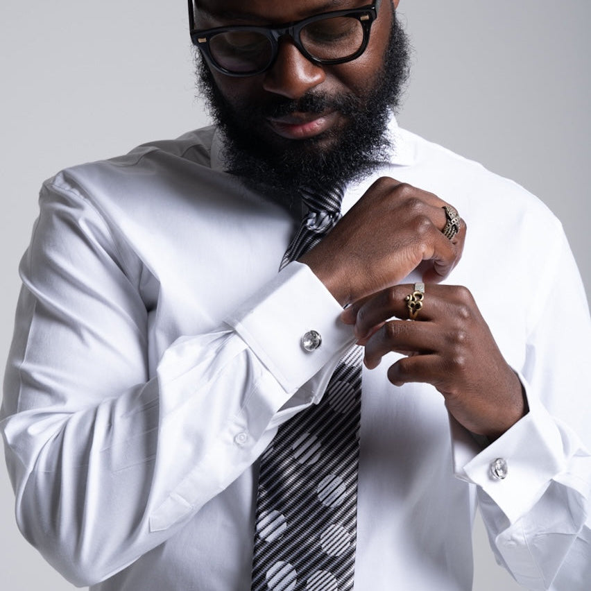 Poplin | Hidden Placket | Cutaway Collar | French Cuff | White – Steven ...