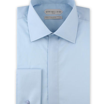 Dress Shirt | DSW116F | Classic Fit | 100% Cotton | Spread Collar | French Square Cuff | Blue