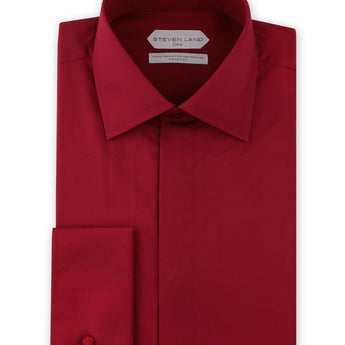 Dress Shirt | DSW116F | Classic Fit | 100% Cotton | Spread Collar | French Square Cuff | Burgundy
