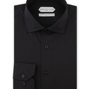 Dress Shirt | DSW116B | Slim FIt | 100% Cotton | Spread Collar | Button Barrel Cuff | Black