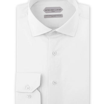 Dress Shirt | DSW116B | Slim FIt | 100% Cotton | Spread Collar | Button Barrel Cuff | White