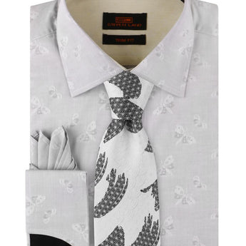 Dress Shirt | TA1908 | Trim Fit | Spread Collar | Shaped Convertible Cuff | Silver