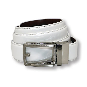 Steven Land Belt | Genuine Leather | Self Adjusted | Color White