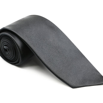 Steven Land Essential Essential Collection 100% Silk Tie and Matching Hanky - Charcoal Color