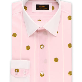 Steven Land | Greek Medallion Dress Shirt | Ibiza Pink