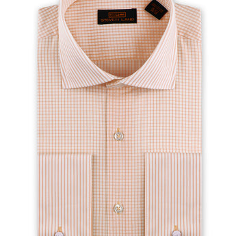 Steven Land | Flextime Dress Shirt French Cuff &  Spread collar Dress Shirt | Peach Color