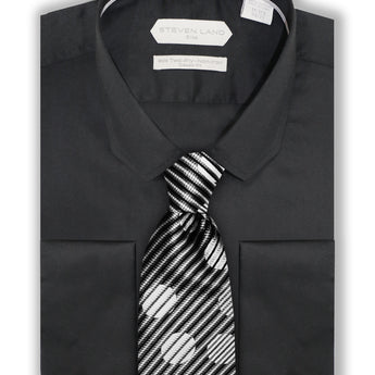 Steven Land |Monaco | Mitered Dress shirt | DS267 | BLACK