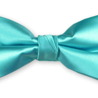 Essential Solid Bow Tie and Hanky Set - Aqua