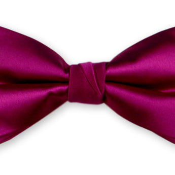 Essential Solid Bow Tie and Hanky Set - Fuchsia
