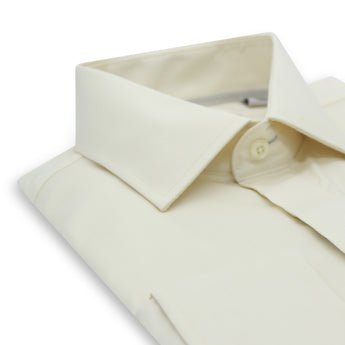 Steven Land Elite | Hidden Buttons Non Iron 2 Way Stretch Dress Shirt | Cream