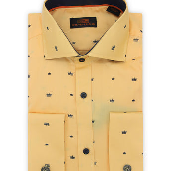 Semi Spread Collar Crown Cotton Dress Shirt