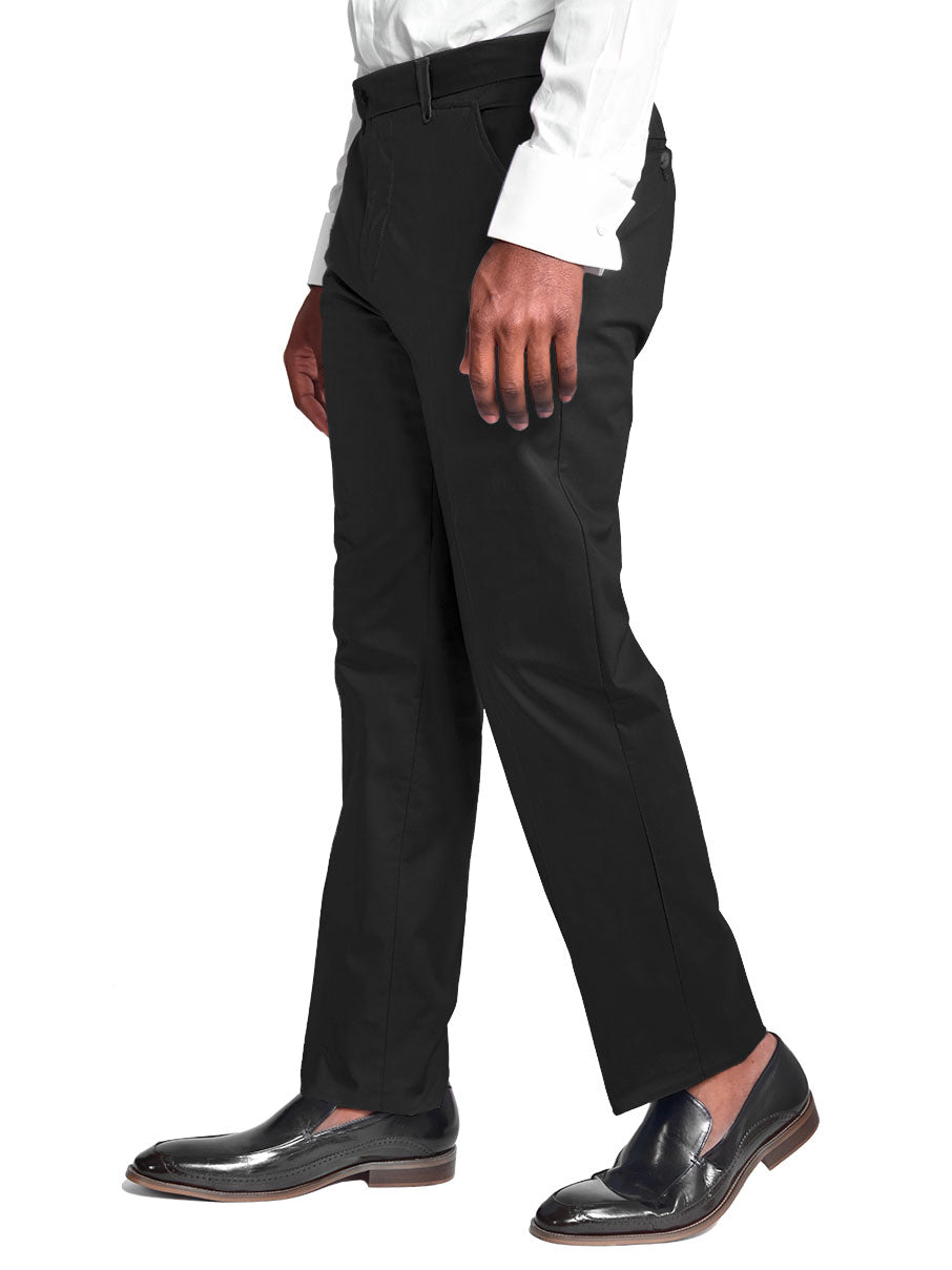 Pants | Regular Cut | 100% Cotton Chino Flat Front Pants Color Black ...