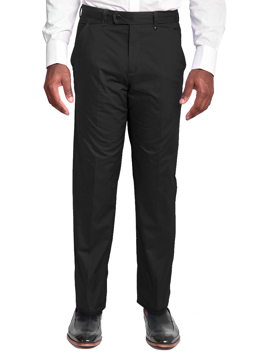 Pants | Regular Cut | 100% Cotton Chino Flat Front Pants Color Black ...