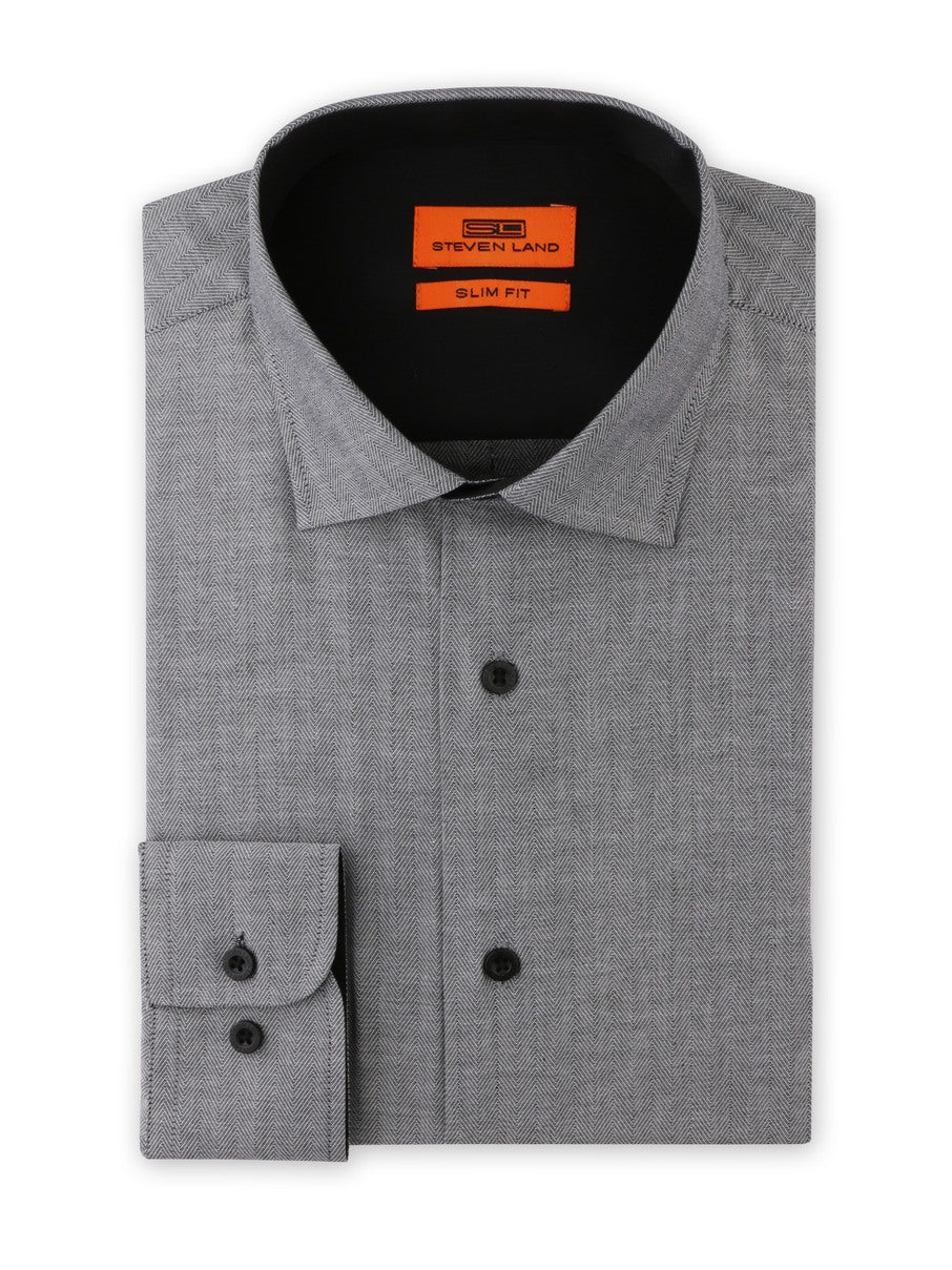 steveland dress shirts Steven Land Brown Striped Dress Shirt DS270