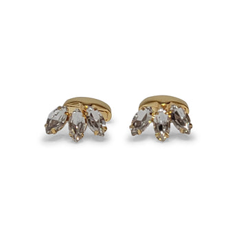 Steven Land Cufflinks | Three Crystals in Gold